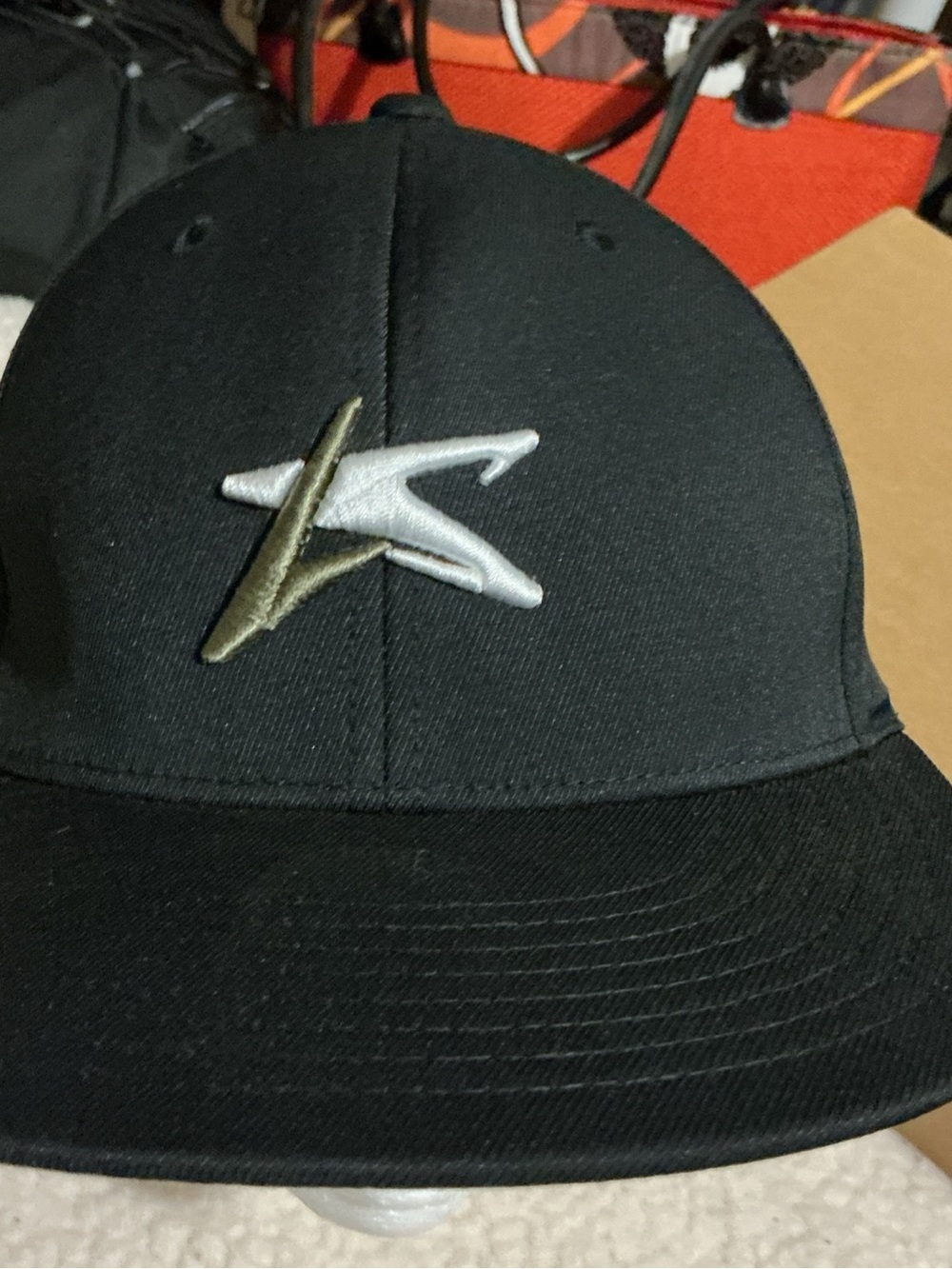 Men's Black Embroidered Logo Baseball Cap